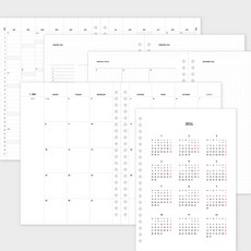 데이스테이션 6공 20공 A5 다이어리 속지 A5 2026 먼슬리, 분리형, 월시작