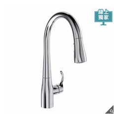 廚房水龍頭 抽拉式鍍鉻水槽龍頭 單把手冷熱混合水龍頭 易清潔耐用 安裝簡便, 1個