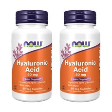 NOW Foods 玻尿酸50mg素食膠囊, 60顆, 2罐