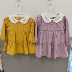 압소바 등원룩으로 예쁘게 입을 수 있는 가을 자수 원피스