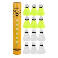 낫소 나일론 셔틀콕 N01 12개입 학교체육 레저용 학습교구 체육용품 스포츠용품, 빠른배송, 1개