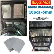 10pcs 5MM 알루미늄 호일 자동차 사운드 단열 코튼 매트 엔진 보닛 방화벽 소음 방지 Deadener 패드, 1개