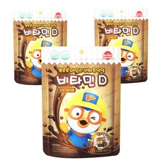 베베모린 뽀로로 데일리 초코맛 비타츄잉정 비타민D, 52.5g, 3개