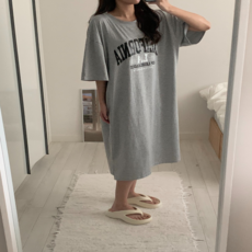 프레시브 여자 원피스 여성 반팔 파자마 여름 잠옷 임산부 옷 롱 박시한