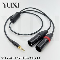 專業用 屏蔽線 Y線 雙XLR 轉 3.5mm Y型線 一對二 立體 音源線 雙卡農公轉3.5mm 混音機輸入音源, 1個, 雙XLR母頭 轉 3.5直頭=4.0線,總長1.5米=主線1米+分岔50公分