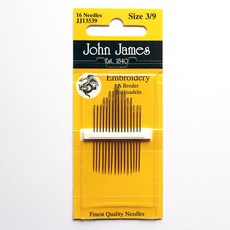 존제임스 자수 바늘세트 3-9호(16개입 JJ13539), 1세트