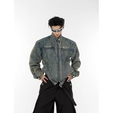 빈티지 아메리칸 워싱 데님 집업 자켓 청자켓 아우터 무드