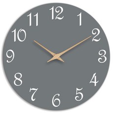 Mosewa 벽시계 25.4cm(10인치) 무소음 배터리 작동 화이트 모던 오피스 심플한 미니멀리스트 장식 주방 가정 욕실 거실용, E_gray, 10인치