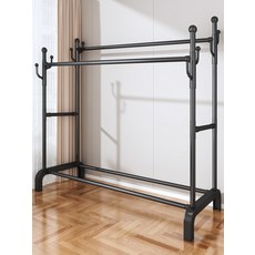 튼튼한 철제 2단 스탠드 옷걸이 행거, 70cm 진주 화이트 더블 선반 큰