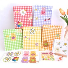 꼬모멜로소 구디백 선물 포장 종이봉투20p+스티커100p, 1개