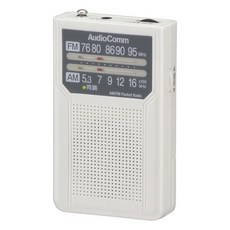 AudioComm AMFM RAD-P136N-W 03-7271 옴(OHM) 전기 포켓 라디오 휴대용 라디오 콤팩트
