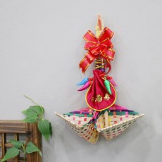 오방색 고추 복주머니 대나무 복조리 장식품 복장식 삼재막이 복주머니 복조리장식 이사선물 행운부적 삼재부적 액운부적