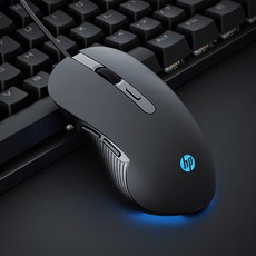 HP 마우스 유선 무음 매크로 게임 전용 기계식 노트북 컴퓨터 정품 게이밍 LED 무소음, M280 블랙 (소리X), M280