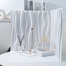 촬영 소품 배경 보드 11종 PVC 3D 입체 배경지 셀프 스튜디오 감성 스냅조이, D141파도2 화이트, 1개