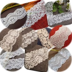 dklace 스판레이스모음 / 레이스원단 / 레이스 폭 6cm 화이트 자가드 (1yd 기준), 0002레이스, 1개