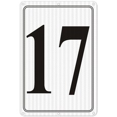 반사 번호 표지판 23 12 X 8 알루미늄 주차장 바닥 도크 코트 통로 필드 및 실외 사용을 위한 대형 금속 내후성 간편함, 10 Reflective Number Sign