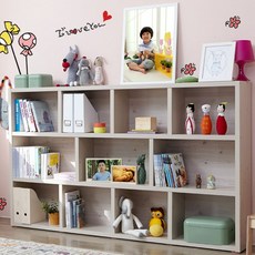 앳홈 두툼 튼튼 11칸 책장 책꽂이 오픈형 수납장 (가로 2m 높이 1.2m 깊이 28cm), 오크, 오크