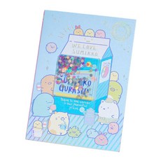 San-X 角落生物 搖搖亮片便條本 便條紙 角落小夥伴 牛奶紙盒, 1個