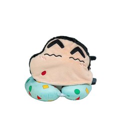 귀여운 짱구 U자형 쿠션 사무실 낮잠용 휴대 목베개, 1