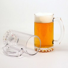 델리글라스 유리 맥주잔 손잡이 맥주컵 술잔, 1세트