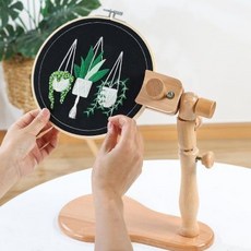 實木桌面繡架 多功能刺繡架 桌邊夾繡花架子, 1個, 實木桌面繡架可調節多功能繡花架子桌邊夾十