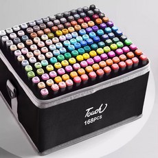 262 색 마카펜 양방향 유성 미술생부터 초등학생까지+고급 수납박스, 1개, 168색