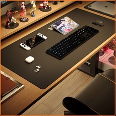 감성작가 가죽 데스크매트 사무용품 데스커 책상패드 보호 매트 덮개 방수패드 책상깔판, 블랙