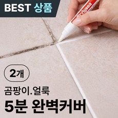 비에뜨 쓱쓱싹싹 깔꼬미 줄눈 마카펜 셀프시공 대용량, 퓨어화이트, 2개