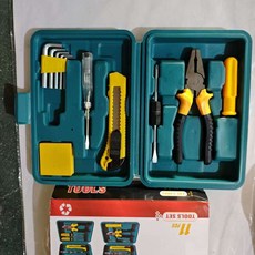 家用五金工具組套 手動修理工具箱, 1套, 家用手動工具箱套裝 - 11件