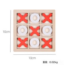 DFMEI 早教益智寶寶兒童玩具木質八音敲琴彩虹塔四套柱扭扭蟲, 1個, 兒童井字棋【紅色】:如圖