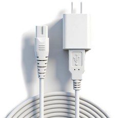 COSLUS F5020E 구강 나이스필 인스마트 워터플로스 USB 코드 플러그인 어댑터용 SEEHOM 워터플로서 충전기, White, 화이트