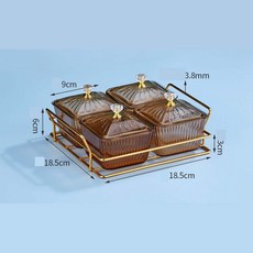 다용도 칸막이 스낵 접시 노래방 바 스낵 과일 캔디 접시 WW 블랙 4칸, 브라운 * 4칸+{베이직} × 1개