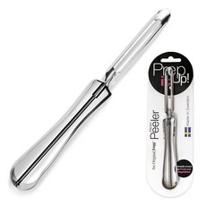 Linden Sweden 오리지널 Jonas 야채 필러 - 녹 방지 실버 당근 및 감자 필러 안전 제어를 위한 인체 공학적 손잡이 포함 식기세척기 사용 가능 컴팩트 스웨덴산