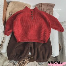 新年毛衣 喜慶紅色兒童毛衣 男女童套頭針織衫 洋氣彩點小外套冬裝，保暖舒適，時尚百搭