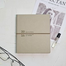 꼼꼬미 2026 모먼트 스퀘어 업무용 회사 가죽 소량 대량 주문 제작 다이어리, 모던 베이지