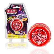 Duncan Toys Pulse LED 라이트업 요요 중간 레벨 볼 베어링 차축 및 조명 투명/그린, 레드, 1개