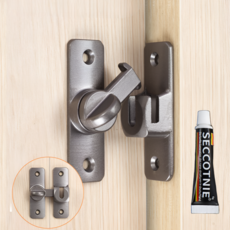 루닌 무타공 잠금장치 미닫이 여닫이 다용도 잠금고리 다크그레이, 1개