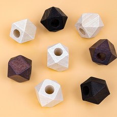 (D380) 다각 우드 볼, (D380-4) 네츄럴베이지 15mm, 1개