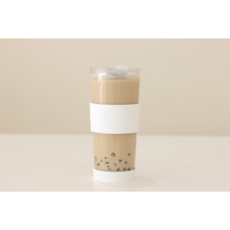 티보코 유리 투명 티 버블티 리유저블 콜드 컵 700 텀블러 (텀블러 ONLY), 스노우 화이트, 1개