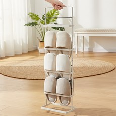 유얼홈 심플 실내화 거치대 거실 현관 욕실 사무실 슬리퍼 걸이 꽂이 정리대, 4단, 1