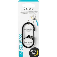 NiteIze G 시리즈 듀얼 챔버 카라비너 스테인리스강, GS3-01-R6 Black