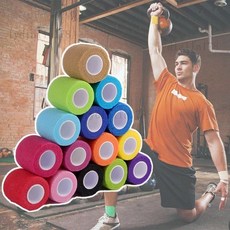 全網最低 彈力繃帶自粘健美操繃帶白色膝蓋鬆緊寬腳踝關節寫字防磨繭, 白色,2.5cm12卷+5cm6卷, 1個