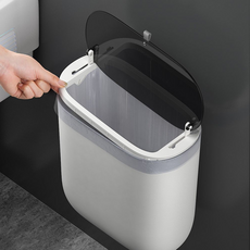 베리본 무타공 벽걸이 쓰레기통 화장실 휴지통, 그레이