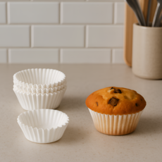 플라잉타이거 코펜하겐 클래식 베이킹컵 8cm 종이몰드 초콜릿 케이크 머핀 유산지 노루지, 100개, 흰색