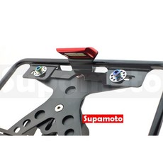 Supamoto D29 LED 水滴型 短牌架 牌照燈 白光 CNC SMD 大牌燈架 翹牌架, 1套, 黑(1組)
