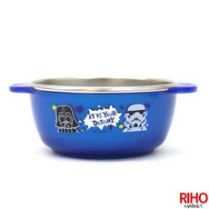 里和 lilfant 韓國製 星際大戰 304不鏽鋼兒童餐具組 (湯匙/叉子/學習筷/水杯), 1個, 不鏽鋼碗290ml, 藍色, 不鏽鋼碗