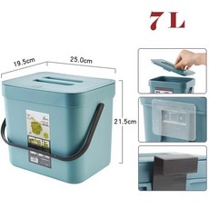 주방 캐비닛 문짝 벽걸이 쓰레기통 뚜껑이 욕실 변기, 9. 7L Blue