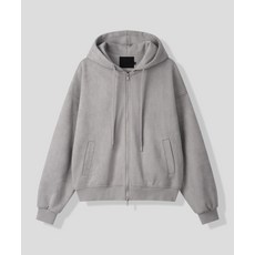 [블랙모먼트] 페이크 스웨이드 후드 집업 자켓 [그레이]