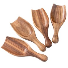 Big Coffee Scoop Shovel 4pcs Large Ground Scoop Wooden Bean Salt Spoons Wood Serving Spoons for, Big Coffee Scoop Shovel, 4pcs