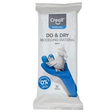 Creall Do & Dry 공기 건조 모델링 점토 화이트 1kg (2.2파운드) 1개 | 베이킹 없는 점토 바로 사용 가능 부드러움 네덜란드산 어린이 공예 학교 취미, 1 x 1.1 lbs, 하얀색
